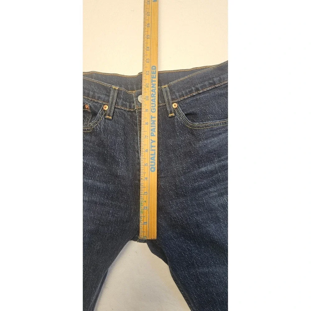 Levis 505 Regular Fit Jeans Mens 33x32 Dark Wash Indigo Straight Leg Denim